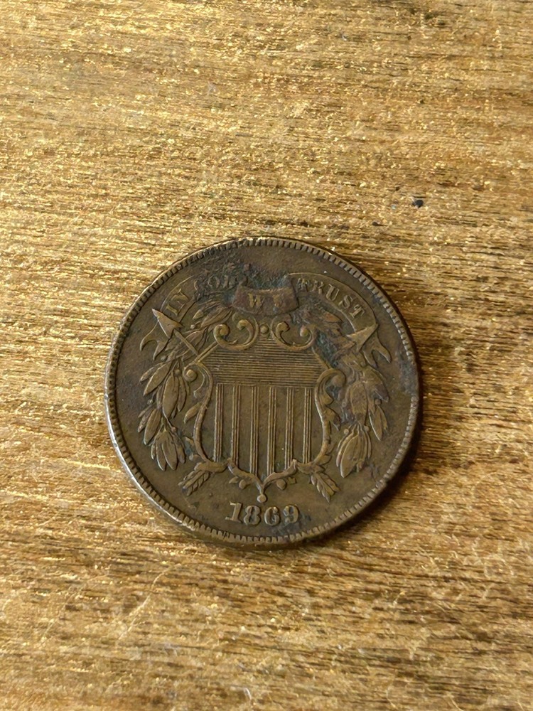 1869 Two Cent Piece XF