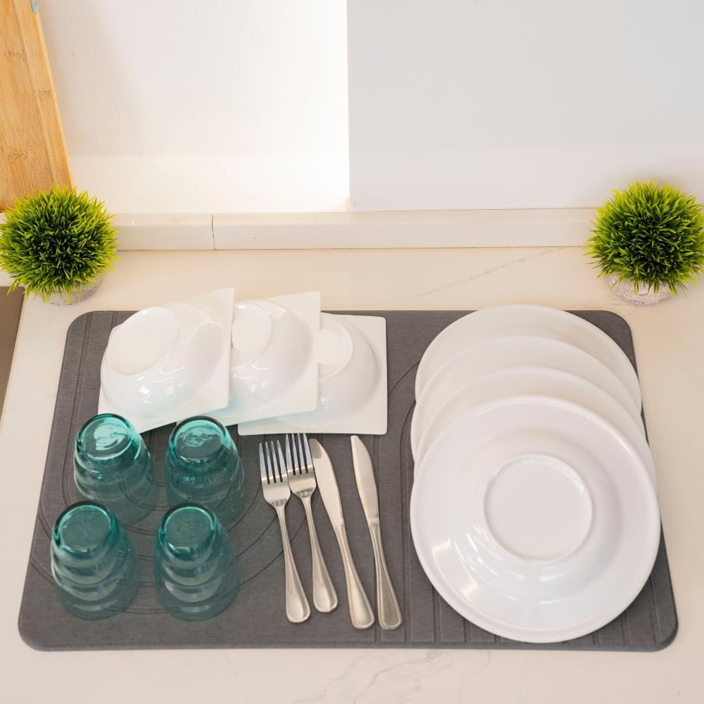 - Large Stone Drying Mat for Kitchen Counter – Quick Dry Stone Mat Kitchen Ac...