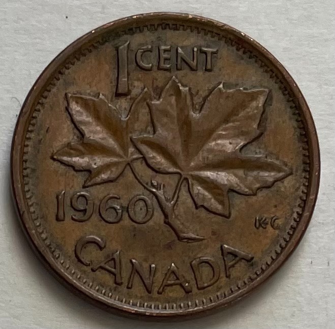 Canada 1 Cent 1960 - Maple Leaf - Young Queen Elizabeth II
