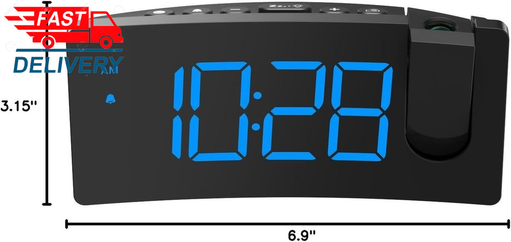 Projection Alarm Clock, Digital Clock with 180° Rotatable Projector 👌✌️