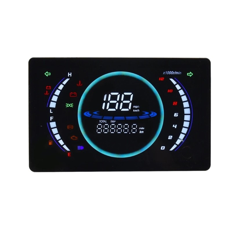 Weatherproof Motorcycle LED Dashboard Speedometer Tachometer Odometer Sensor