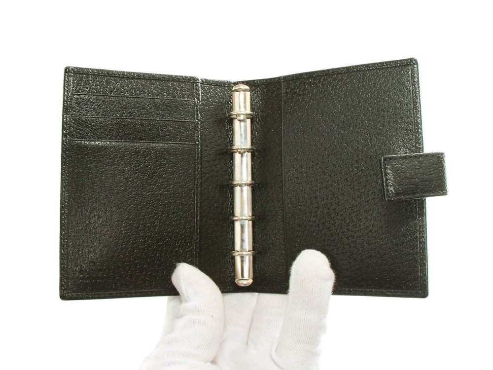 Authentic Gucci Black Leather Agenda Notebook