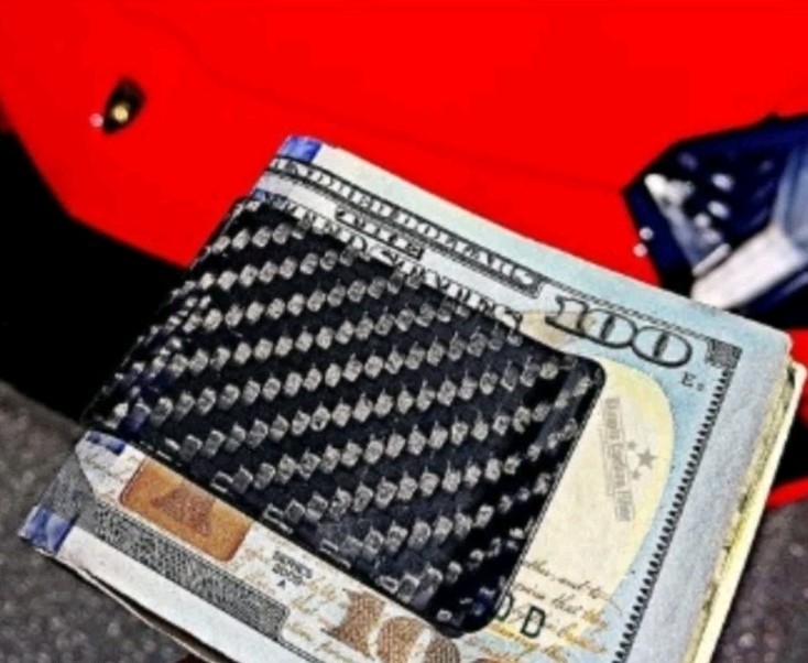 Real Carbon Fiber Money Clip Safepocket Business Credit Card Holder Cash Wallet