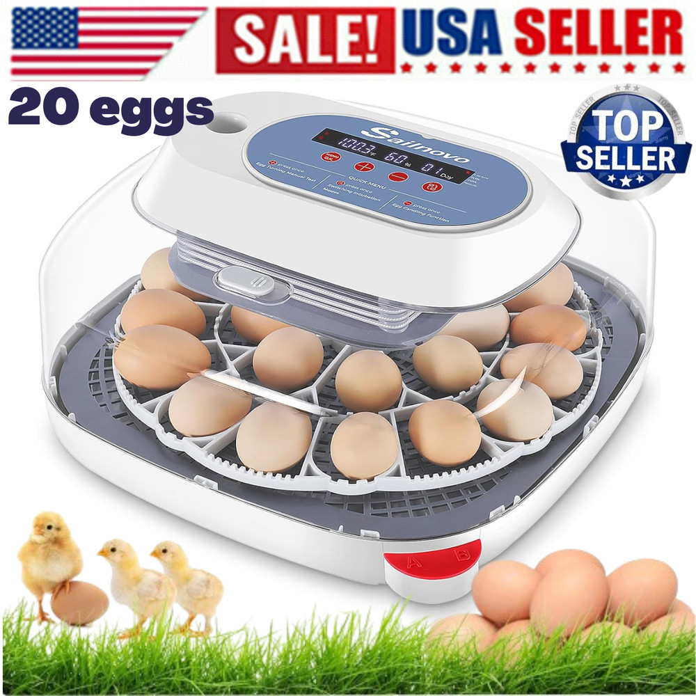 24 Egg Incubator for Hatching Eggs, Digital Poultry Hatcher Automatic Turning