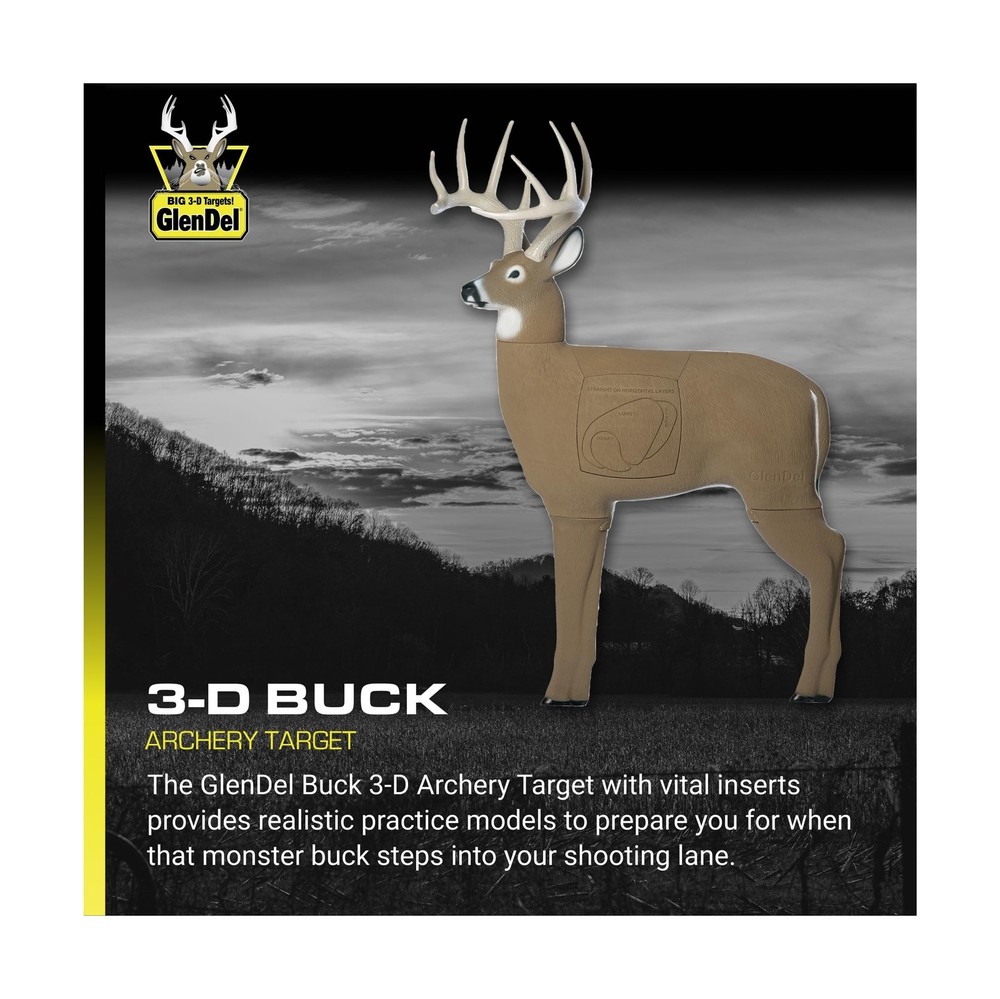 GLENDEL Buck 3D Archery Target with Replaceable Insert Core, GlenDel Buck w/4...
