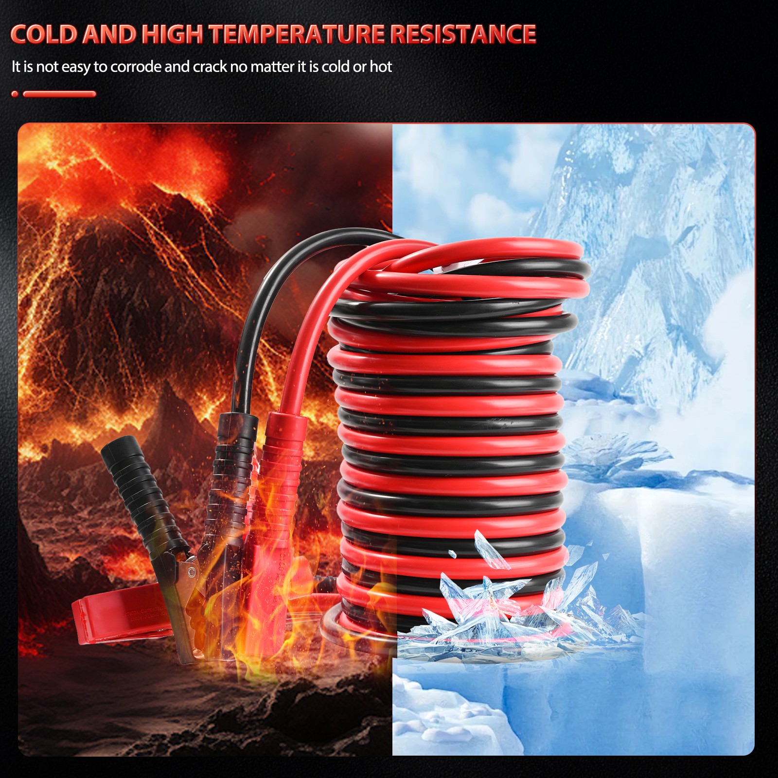 HEAVY DUTY 2 GAUGE 20FT BATTERY BOOSTER CABLE EMERGENCY POWER JUMPER 2000 AMP