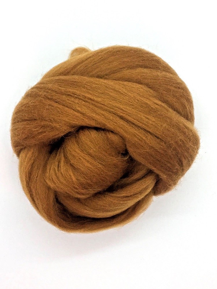 Merino Wool Top Roving Cinnamon Spice Brown