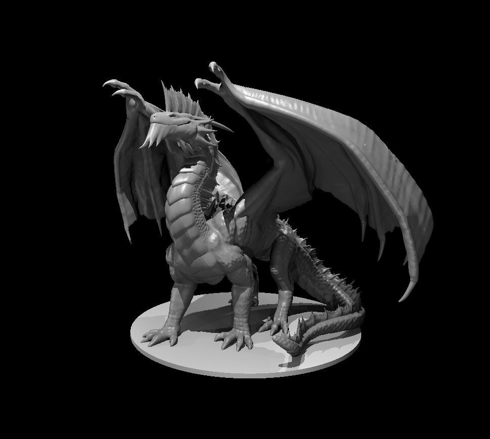 Ancient Silver Dragon 28mm Scale DND D&D Tabletop Miniature