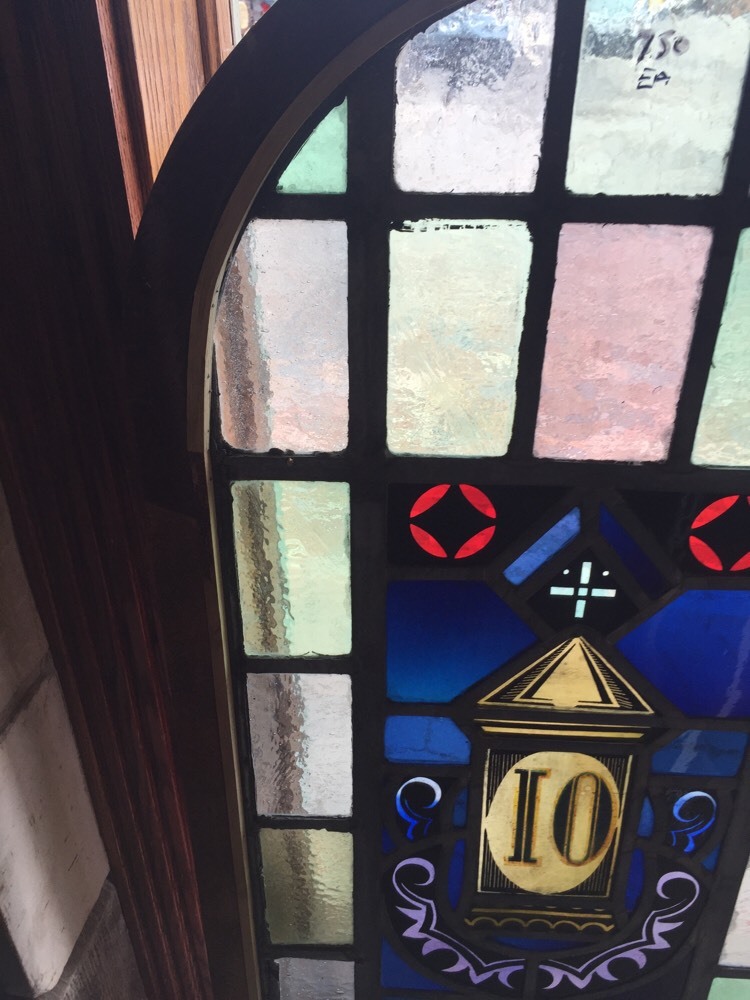 Sg 696 Antique Painted And Fired Religious Window Tabernacle