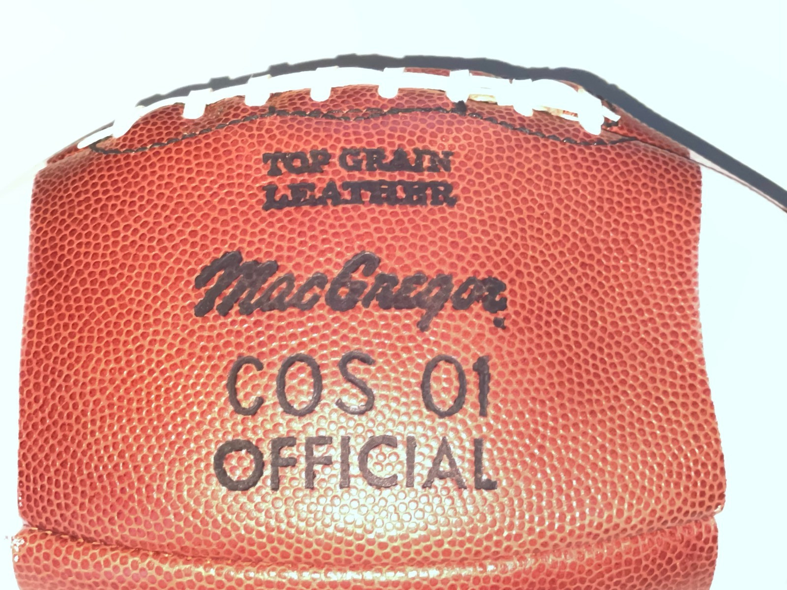 1970's MacGregor COS 01 Official NFL Leather Football * NM MINT * Never Used
