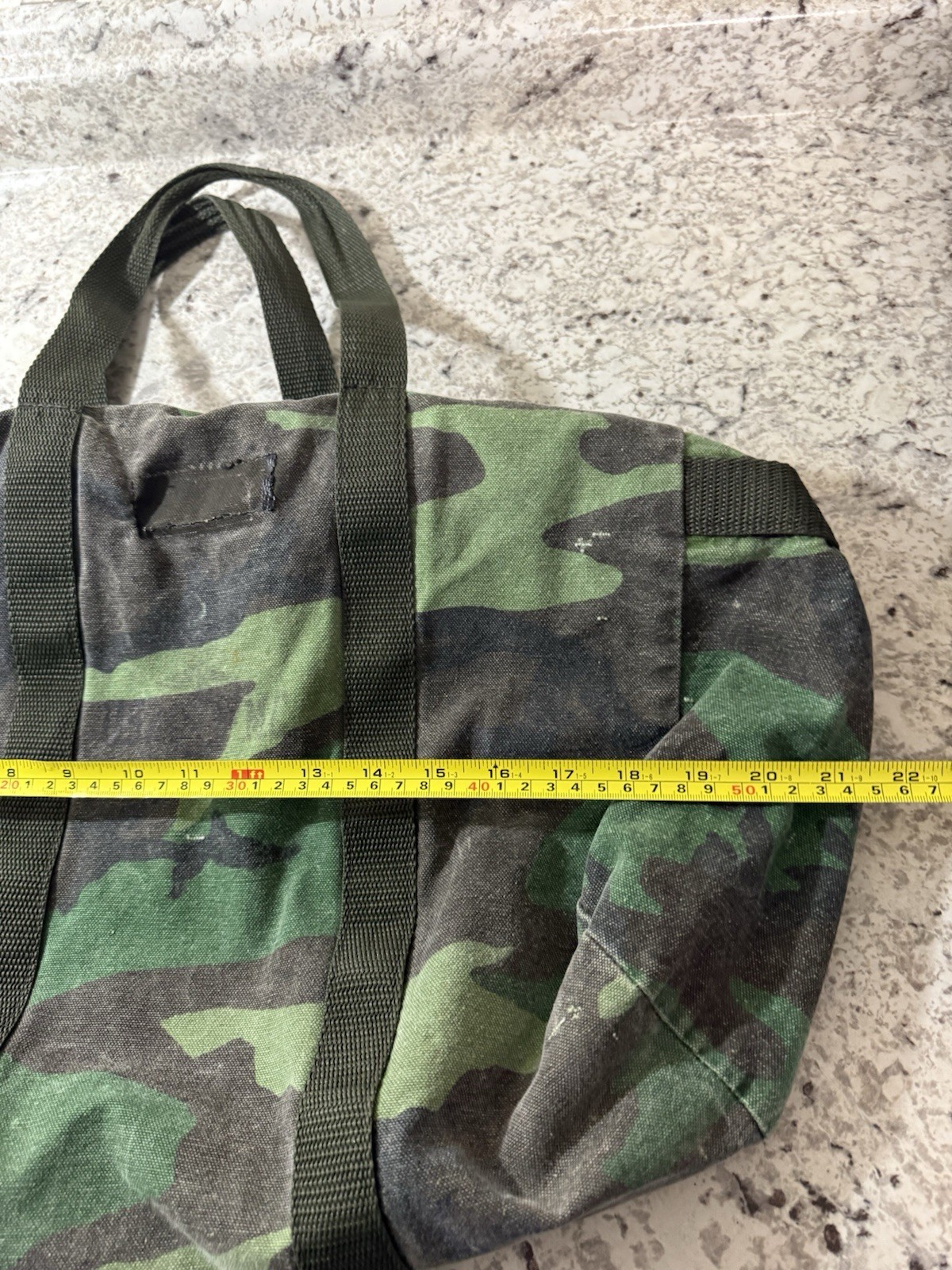 VTG Military Duffel Bag Woodland Camo Gym Travel Bag USMC 80s Canvas Bag 1990s