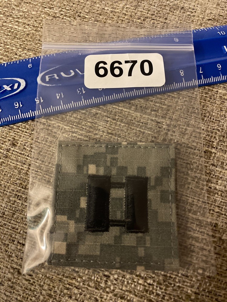US Army Captain CPT O-3 Rank ACU Hook / Loop Pattern Military Patch INV6670