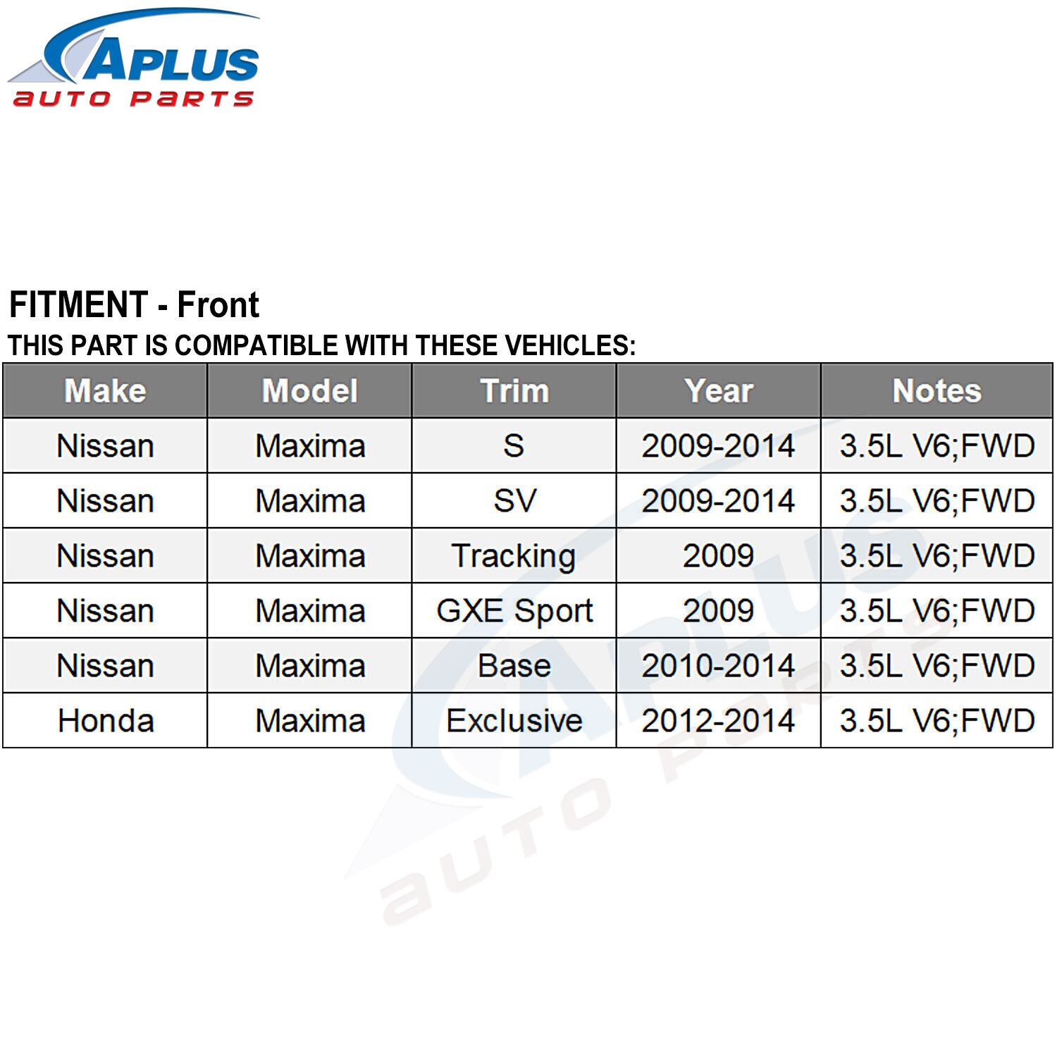 CV Axle Shaft Front Left & Right Set fit for 2009 10 11 12 13 2014 Nissan Maxima