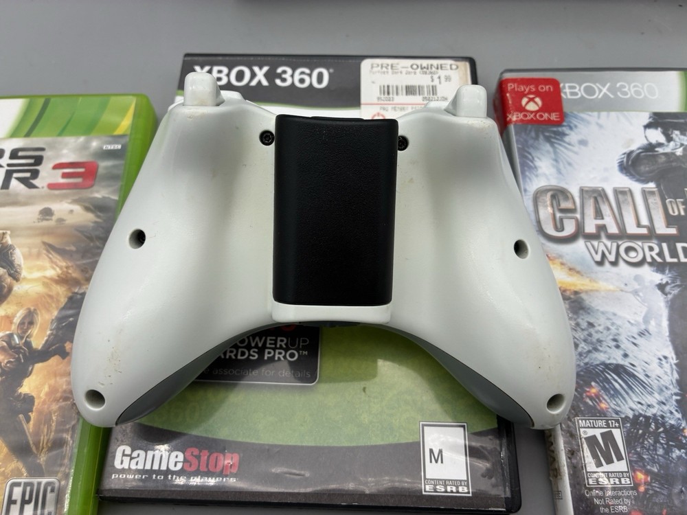 Xbox 360 Console Bundle Controller & Cables 4 Games – Tested Working