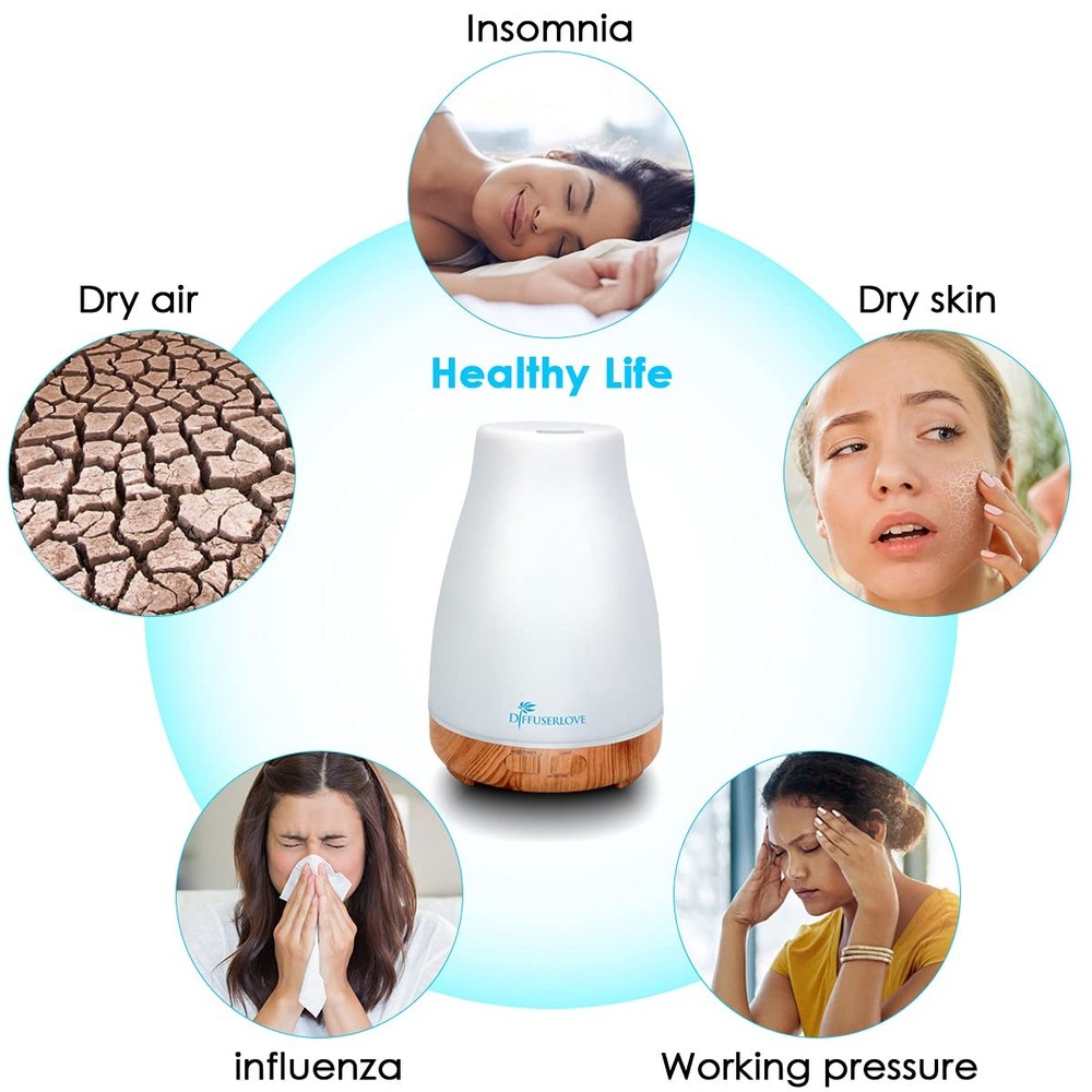 300ML Diffuser Essential Oil Remote Control 300ML, Yellow