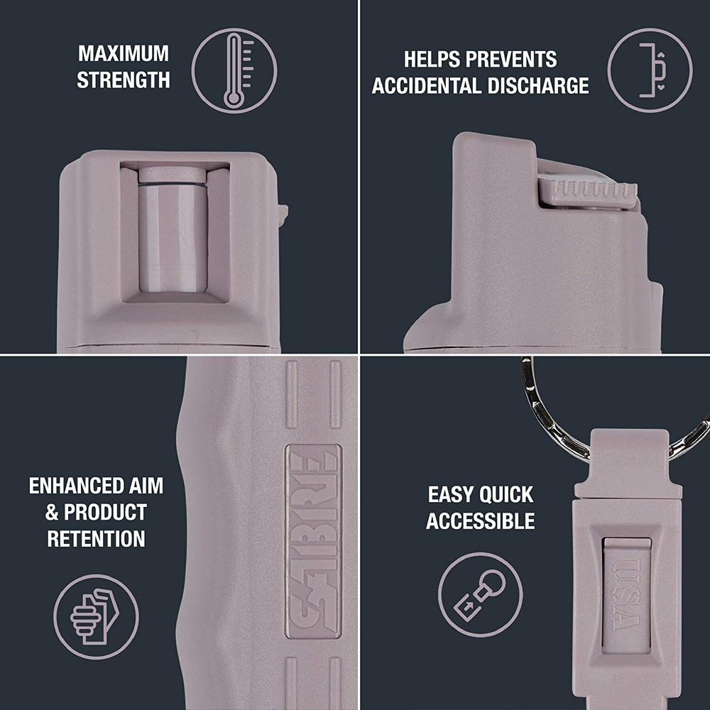 Sabre Red Pepper Spray with Quick Release Key Ring - Purple