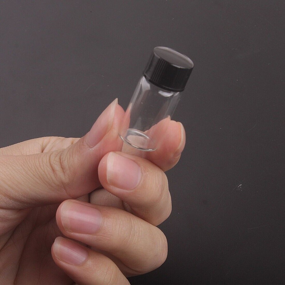 50pcs 3ml Mini Clear Small Empty Glass Bottles Sample Vials Jars with Screw Cap