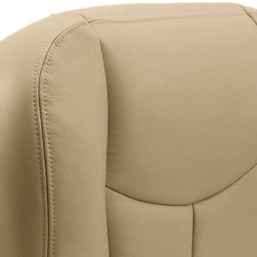 Driver Side Bottom Replacement Leather Seat Cover Compatible with Chevy Tan