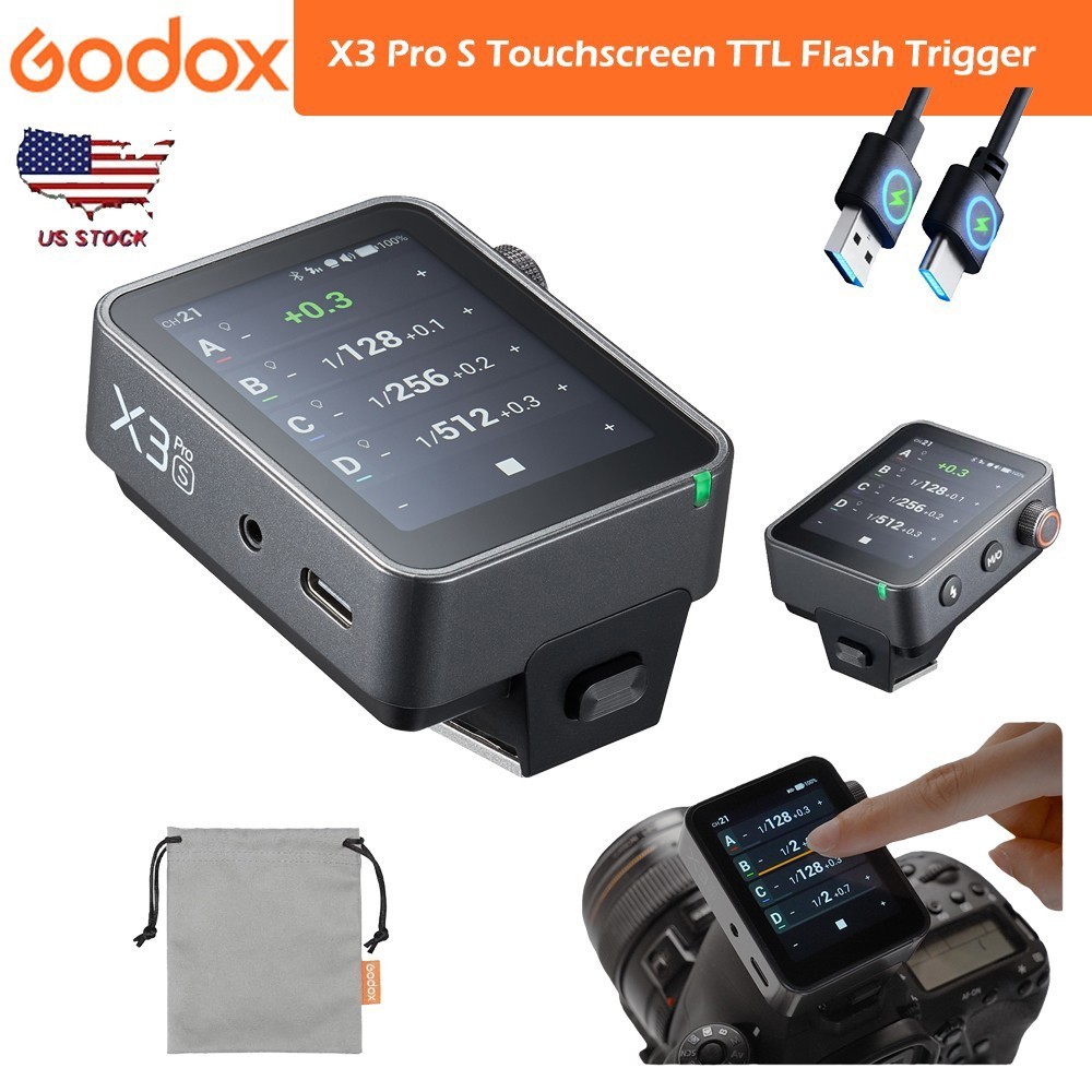 Godox X3 Pro S Touchscreen TTL Flash Trigger for Sony 2.4G Wireless LCD Screen
