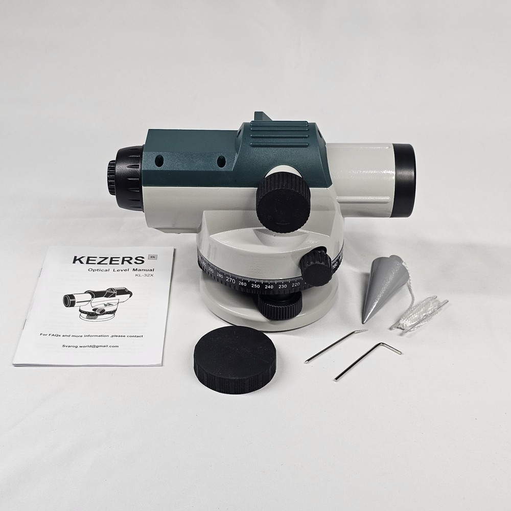 KEZERS 32X Automatic Optical Level Kit - Open Box - Carrying Case - Level