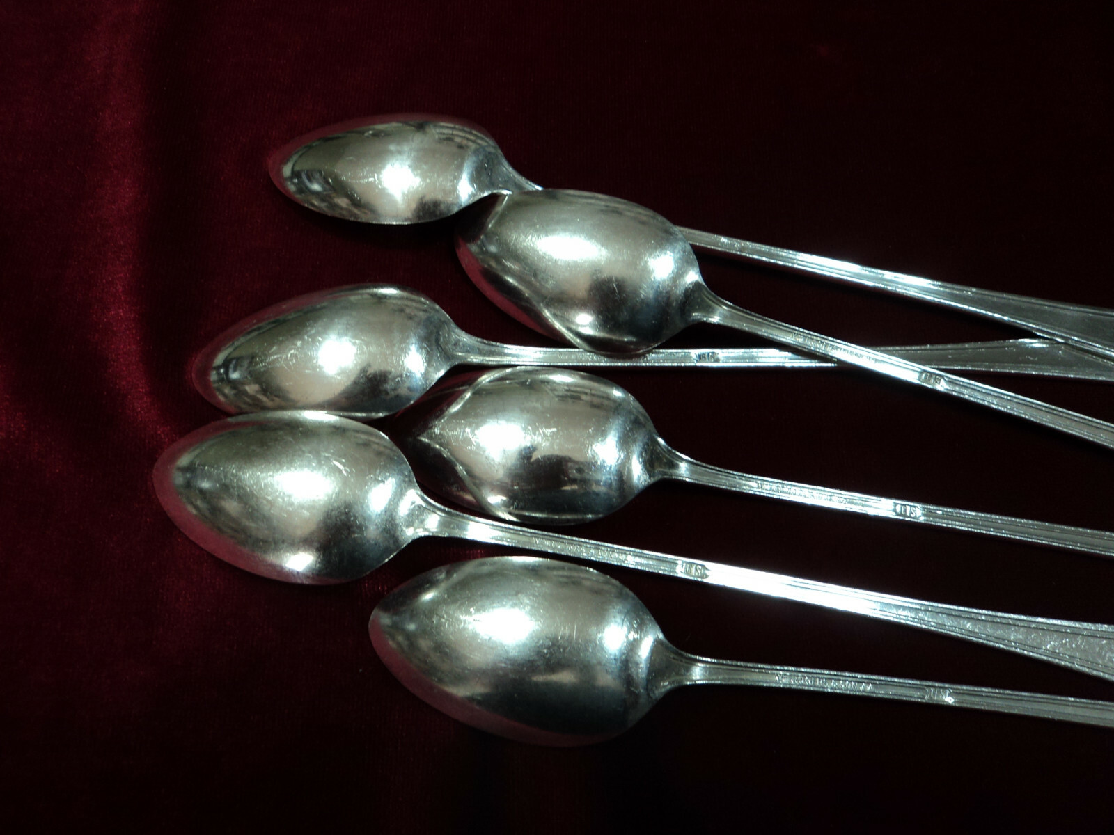 Paris Silverplate Iced Tea Spoon Set Rogers Int'l Flatware 1931 Lot of 7