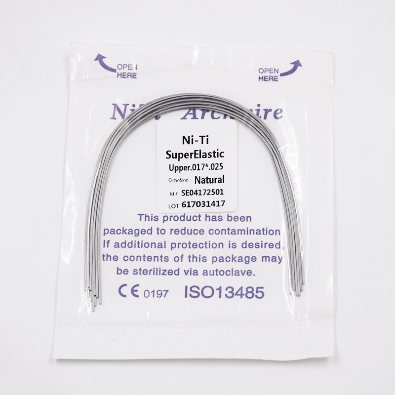 Dental Orthodontic Super Elastic Niti Rectangular Arch Wires Ovoid/Natural