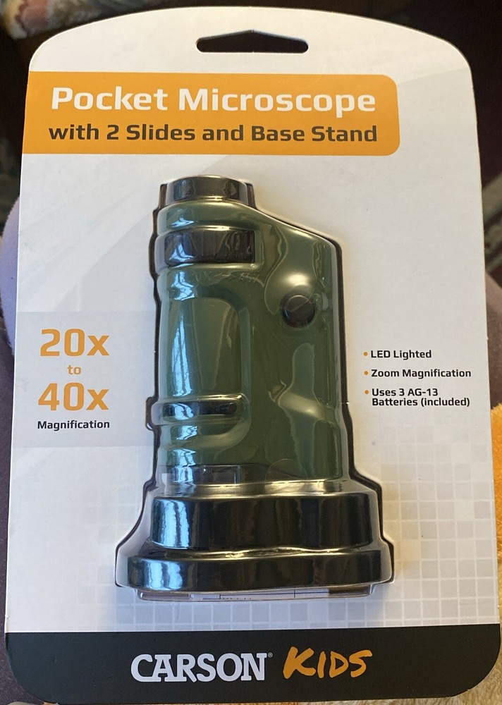 Carson Kids  MicroBrite 20x-40x LED Lighted Pocket Microscope for Learning