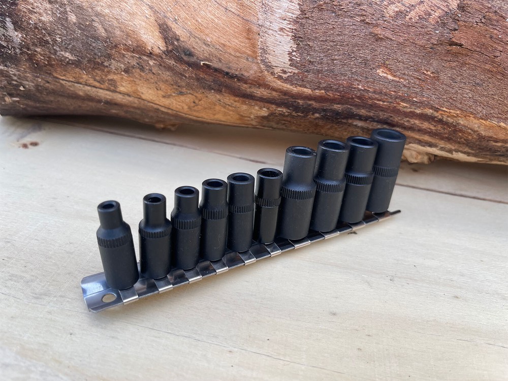 Thread Repair Tap Socket Set Holder Square Sockets 1/4 & 3/8 Dr. Offset Wrenches