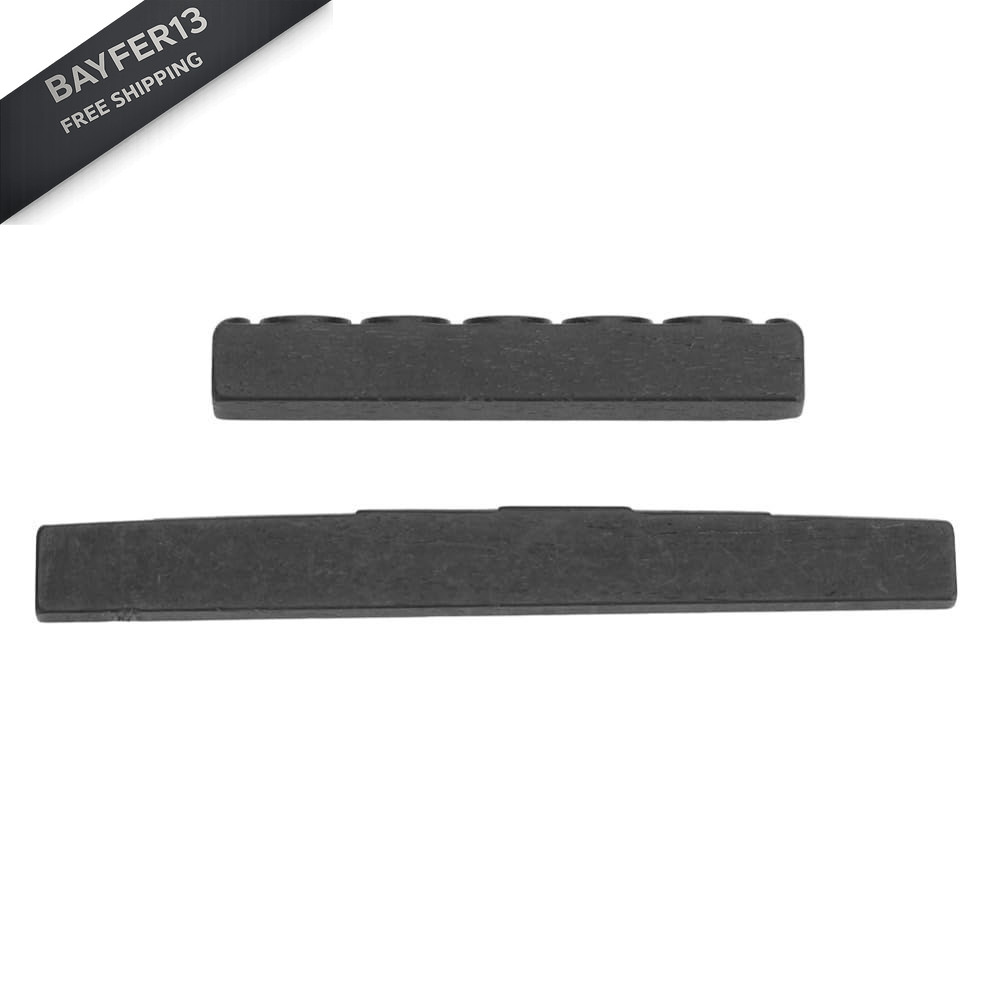 Guitar Nut and Saddle,Ebony Classical & Saddle Set - 6 Black