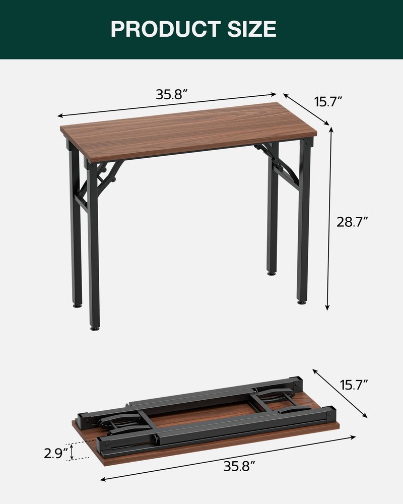 Frylr Small Folding Computer Desk – Portable 35.8 Inch Foldable Laptop Tab