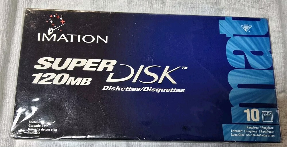 Imation Super Disk Drive 120mb NOS 10 Disks