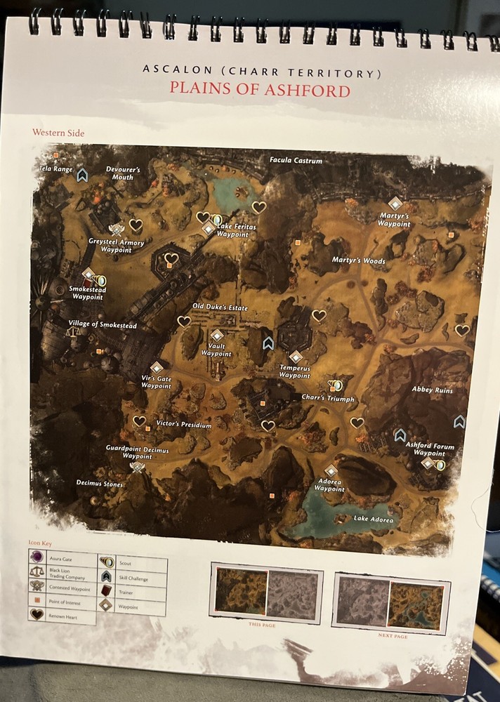 Guild Wars 2 Quick Reference Map Stand ONLY | Spiral Standup Strategy Guide Book