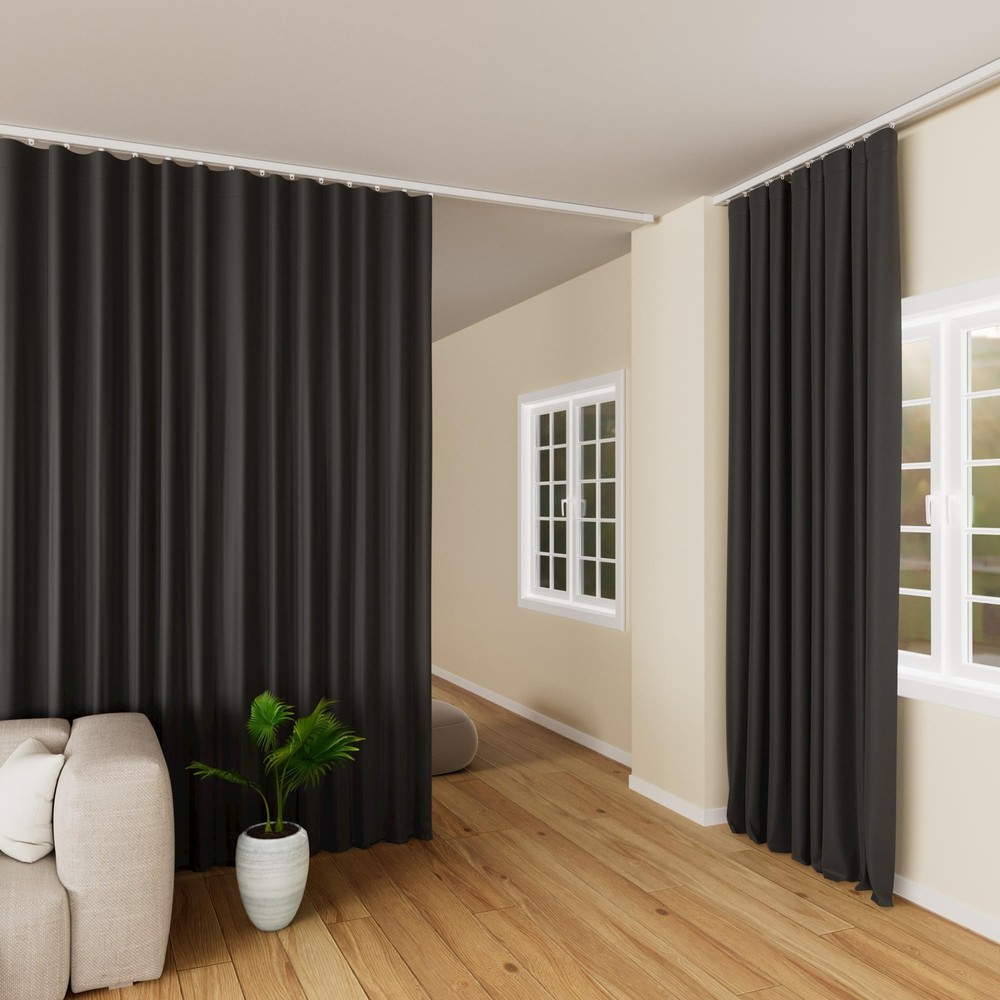 Ceiling Track Room Divider Blackout Curtain Panel