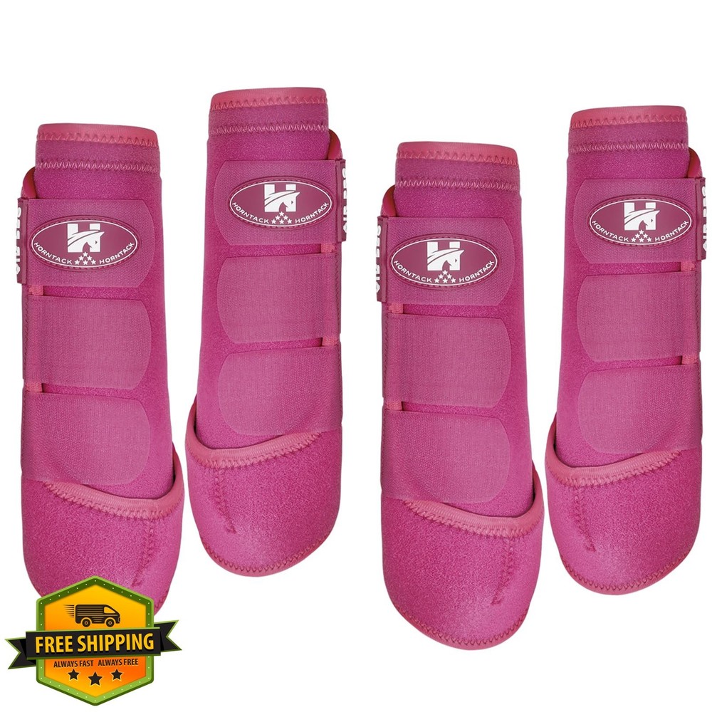 Horntack Horse Splint Boots Raspberry Medium 2 Pair