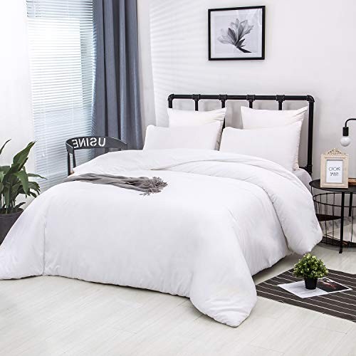 White Comforter Set White Bedding Set Size Modern Comforter Solid Full 1-white