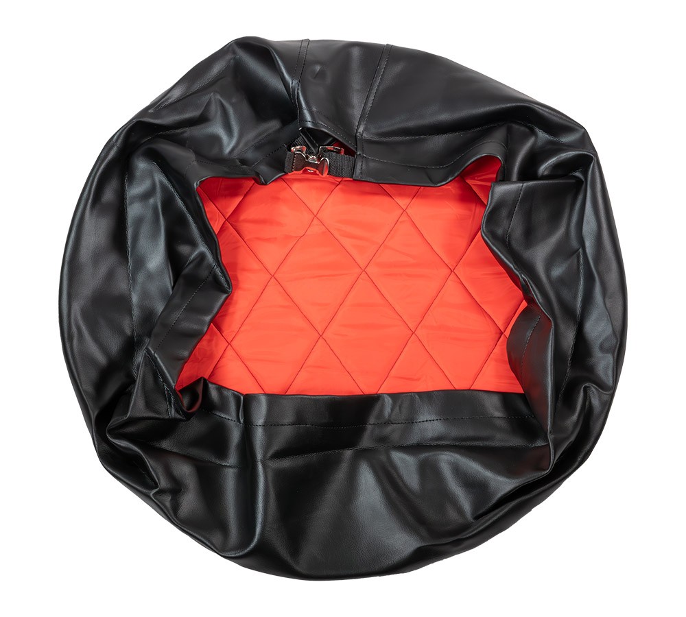 26" Black Quilted Fuel Tank End Covers w/ 9" Elastic Sleeve - 1 Pair