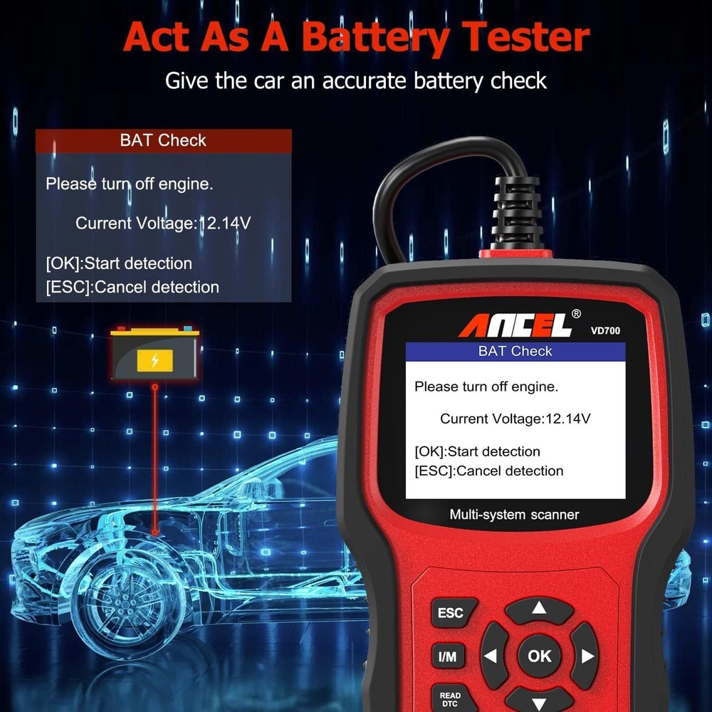 ANCEL ABS SRS EPB Oil OBD2 Scanner Diagnostic Tool Car Code Reader Fit For VW
