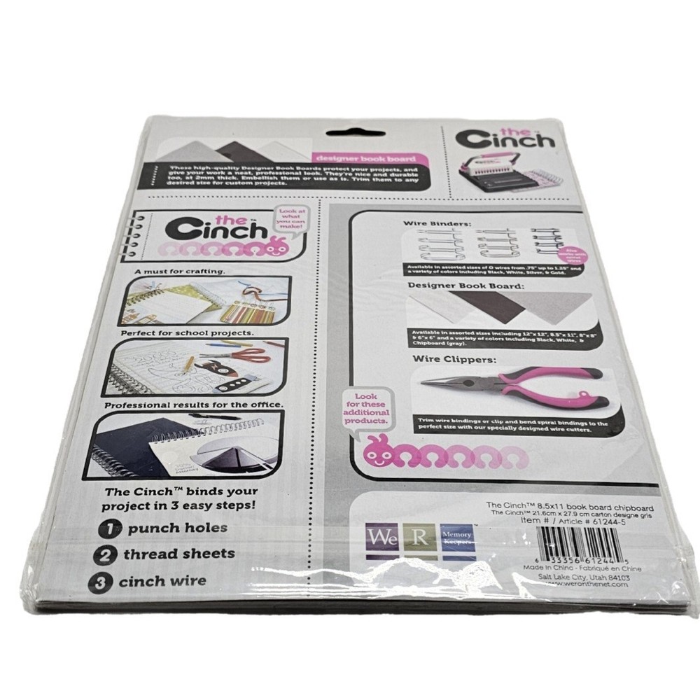 The Cinch Book Binding Machine Tool We R Memory Keepers & Book Board Pack Bundle