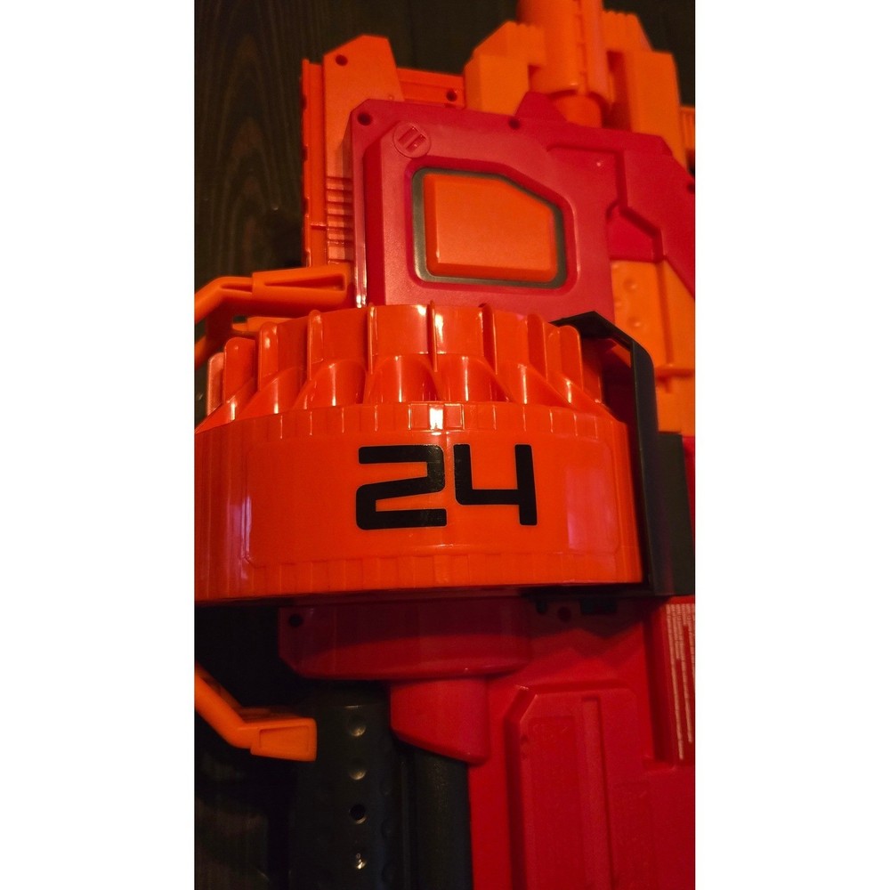 NERF N Strike Mega Mastodon Motorized Blaster 24 Drum Tested Working w Strap