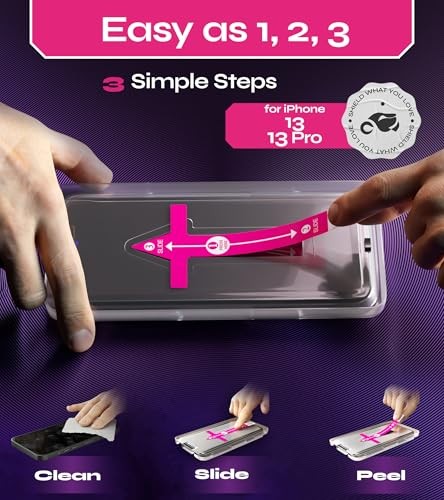 Screen Protector for iPhone 13/13 Pro (2Pack), Easy for iPhone 13 / 13 Pro