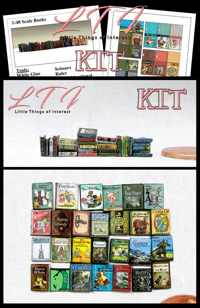 1:48 Scale CHILDRENS PROP BOOKS 27 Pc KIT Printed PDF and Instruction Tutorial