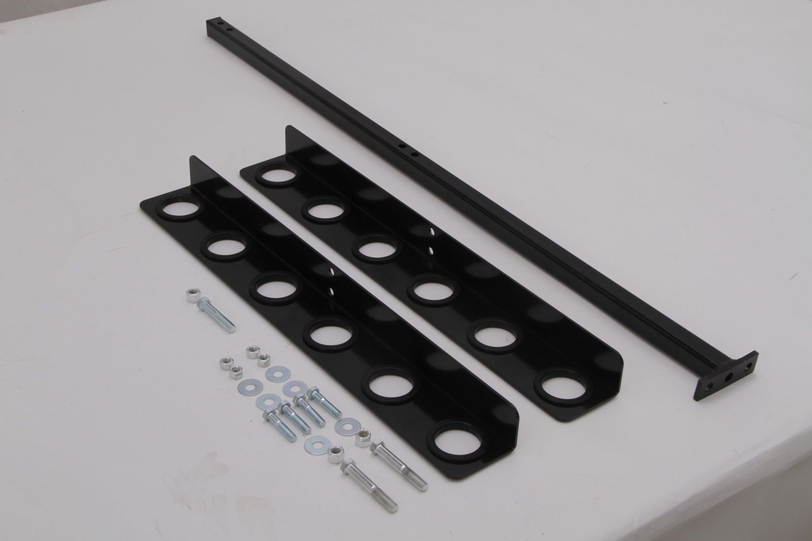 6-Hole Trailer Tool Rack – Shovel, Rake & Pickaxe Holder with Rubber Grommets