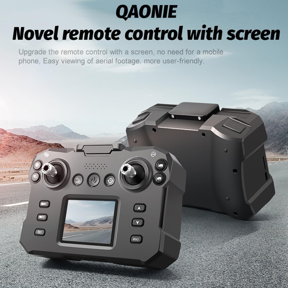 K6 Max Drone with Screen Controller SD card, Small, 3 batteries - Black
