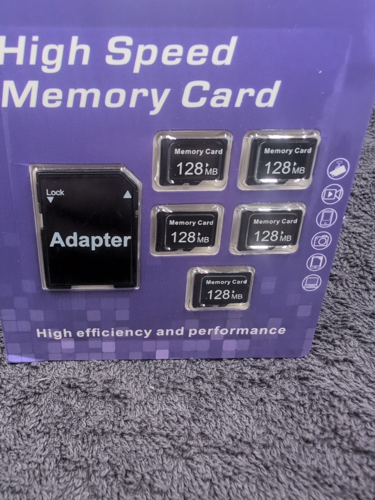 High Speed Memory Card 5 Pack 128GB Each Plus SD Adapter