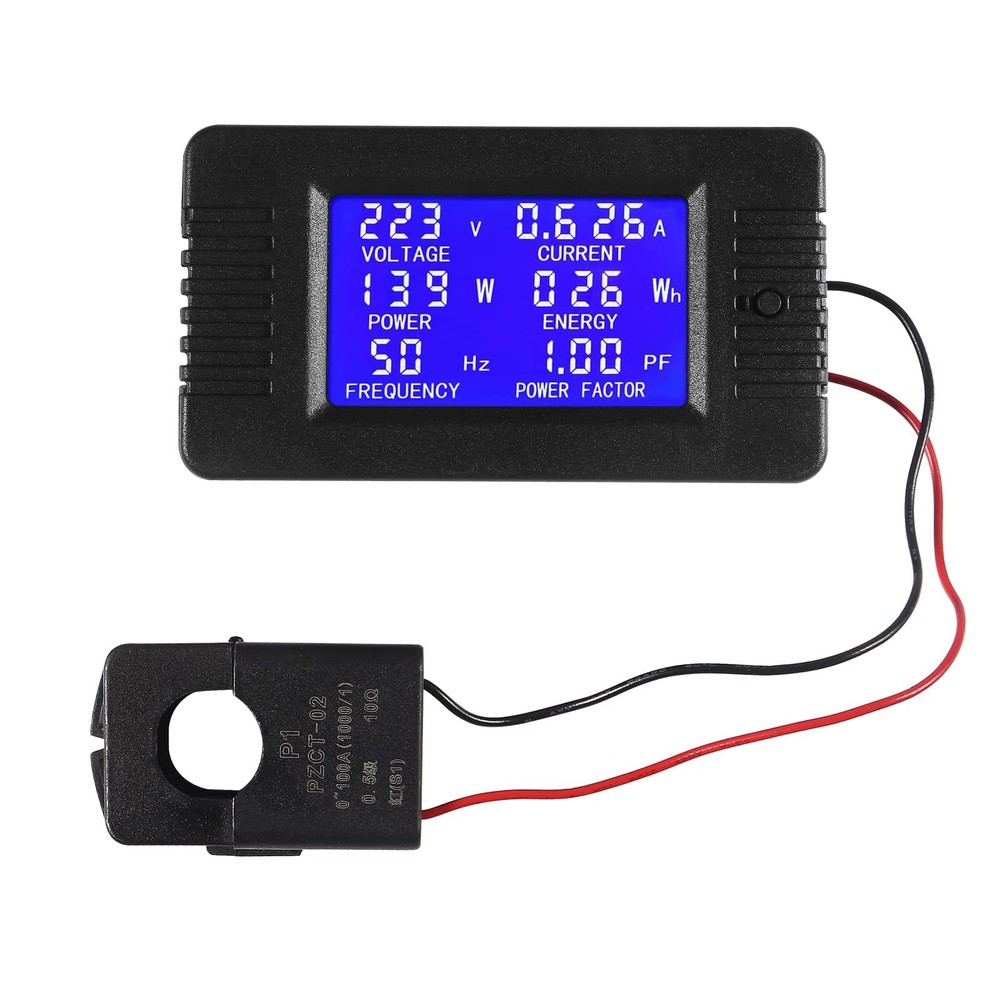 AC Digital Meter 80-260V 100A LCD Display Multimeter Ammeter Voltmeter