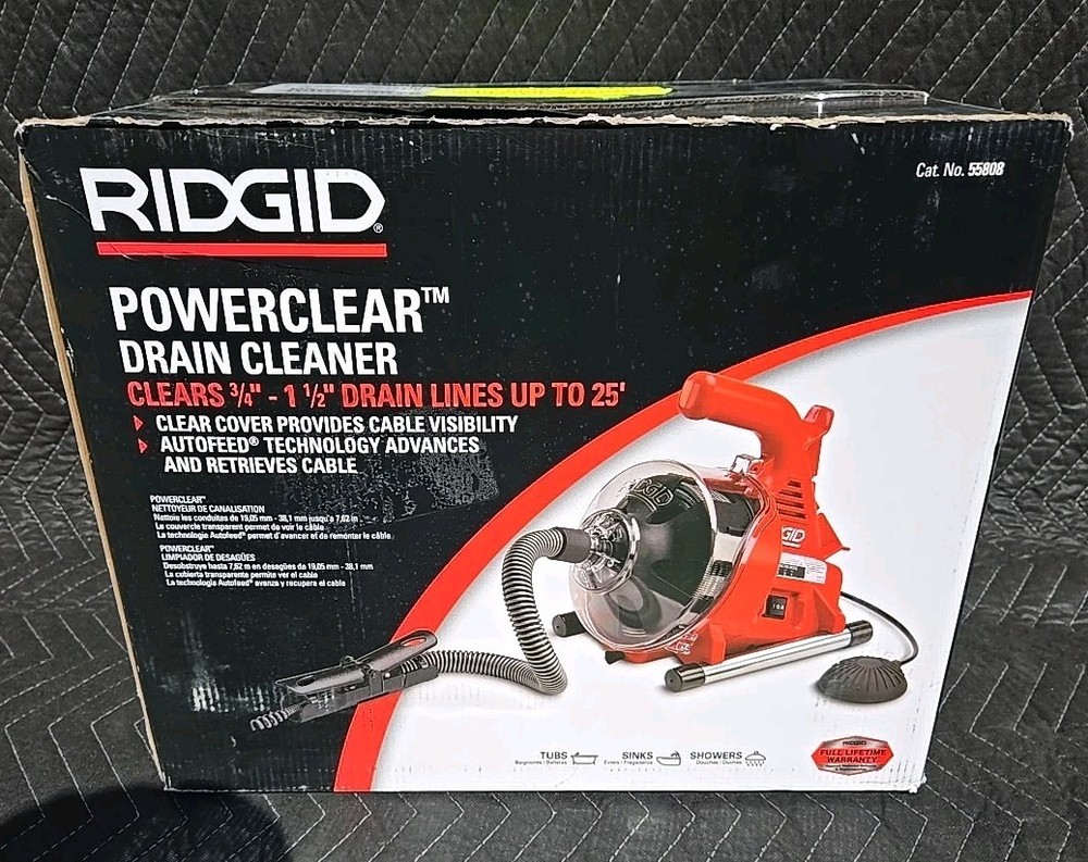 RIDGID PowerClear Drain Cleaning Machine - Red/Black