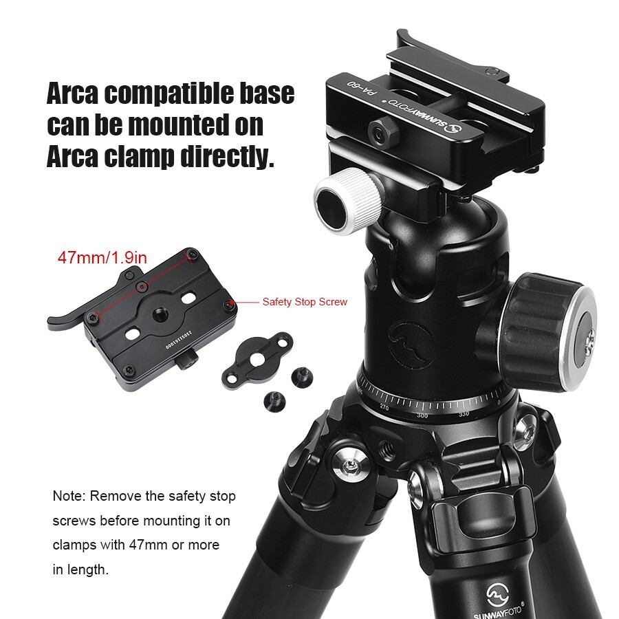 Sunwayfoto Arca-Swiss Mount Tripod Picatinny Rail Adapter ，Arca/RRS Compatible