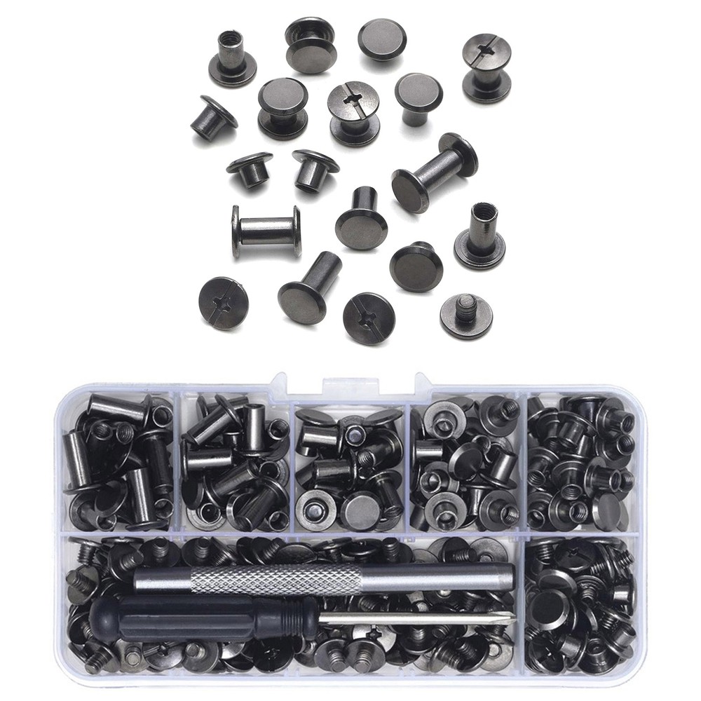 110set/pack No-pattern 6 sizes Chicago Screws For Home DIY Leather Working