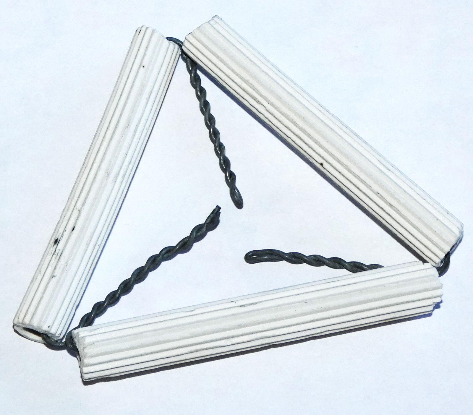 2x Pipeclay Triangle Crucible Holder Ceramic Support Base Clay Pipe Length 2.5"