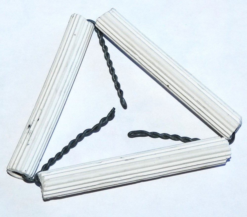 2x Pipeclay Triangle Crucible Holder Ceramic Support Base Clay Pipe Length 3"